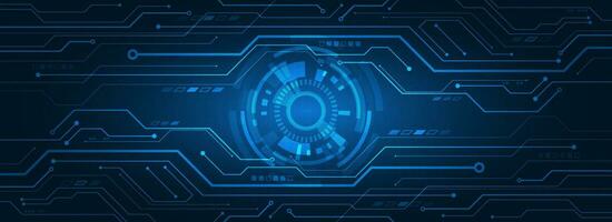 Futuristic technology processing background glowing circuit board vector
