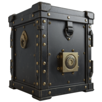 AI generated Antique safe box, 3d design. Suitable for financial and design elements png
