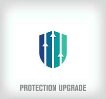 Creative protection guard and upgrade logo. Unique color transitions. Security development corporate logo template. vector