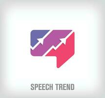 Creative speech trend logo. Unique color transitions. Communication bubble corporate logo template. vector