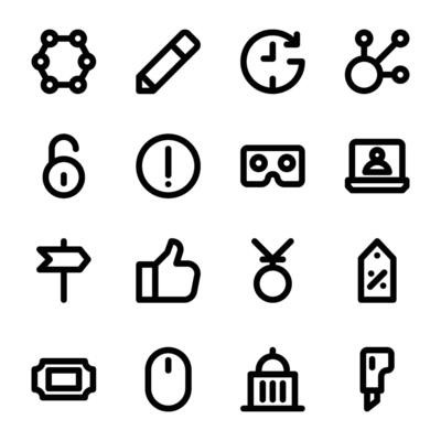 Pack of Media Network Line Icons