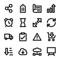 Pack of Media Interface Line Icons vector