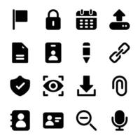 Pack of User Interface Solid Icons vector