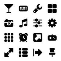 Pack of UI, UX Solid Icons vector