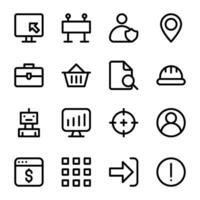 Pack of Web Design Line Icons vector
