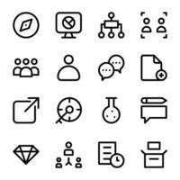 Pack of Corporate Business Line Icons vector