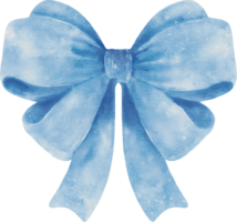 Blue bow watercolor illustration png