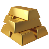 AI generated Stack of gold bars, 3d design. Suitable for finance, investment and design elements png