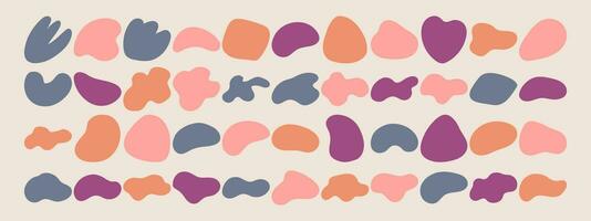 Set of abstract decorative freeform shapes. Doodle design elements vector