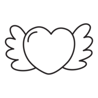 Heart with wings line icon. png