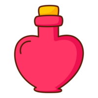 Love poison bottle with heart shape icon. png