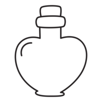 Love poison bottle with heart shape line icon. png