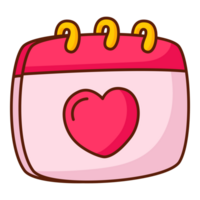 Kalender mit Herz Symbol. png