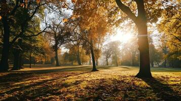 AI generated Panorama of an amazing autumn scenic landscape photo