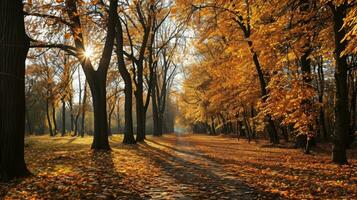 AI generated Panorama of an amazing autumn scenic landscape photo