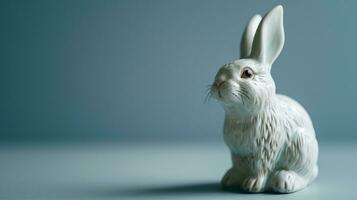 AI generated Rabbit figurine. Symbol of a happy Easter day. photo