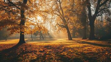 AI generated Panorama of an amazing autumn scenic landscape photo