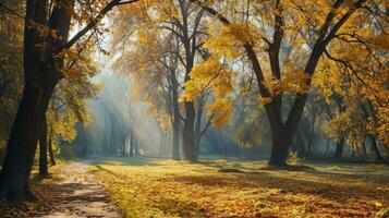 AI generated Panorama of an amazing autumn scenic landscape photo