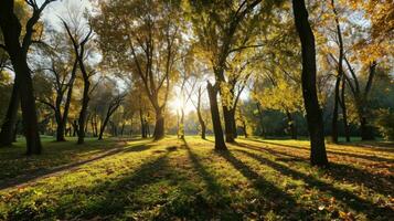 AI generated Panorama of an amazing autumn scenic landscape photo