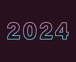 contento nuevo año 2024 resumen gráfico diseño vector logo símbolo ilustración