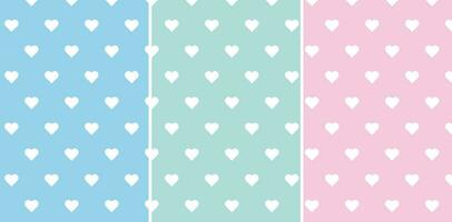 Set of patterns hearts seamless vector