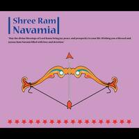 Happy ram navami festival wishes background vector