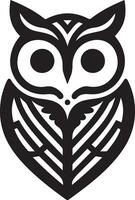 Owl Tattoo vector art illustration black color, Owl vector silhouette black color