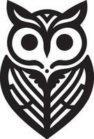 Owl Tattoo vector art illustration black color, Owl vector silhouette black color