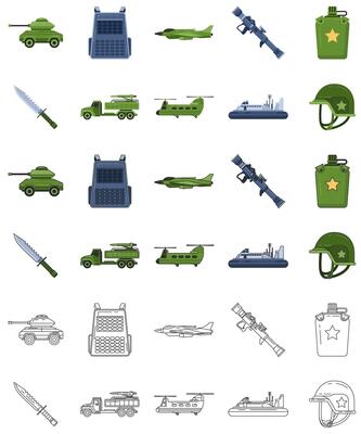 Military Equipment Elements Set