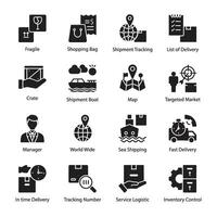 Pack of Shipment and Cargo Icons vector