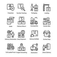 Pack of Logistics and Delivery Icons vector