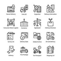 Pack of Cargo Delivery Icons vector