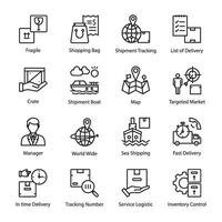 Pack of Shipment and Cargo Icons vector