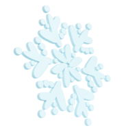 3d illustration of Christmas blue winter icon snowflake on white background. glossy surface. Happy New Year Decoration Holiday element for web design, greeting card png
