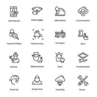 Cybersecurity Line Vector Icons Set