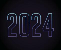 2024 Happy New Year Abstract Cyan Graphic Design Vector Logo Symbol Illustration With Purple Background