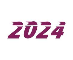 2024 contento nuevo año resumen púrpura gráfico diseño vector logo símbolo ilustración