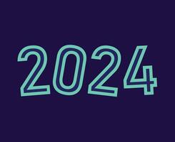 Happy New Year 2024 Abstract Cyan Graphic Design Vector Logo Symbol Illustration With Purple Background