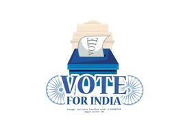 illustration Of Showing Voting Finger With Electronic Voting Machine, vote for india. vector