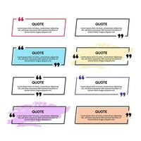 Set of quote box frames vector