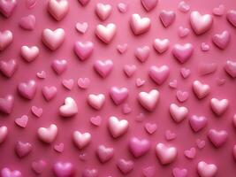 AI generated Romantic Glowing Hearts Image Neural Network Designed Valentine's Background photo