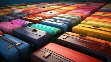 AI generated travel suitcase airport background photo