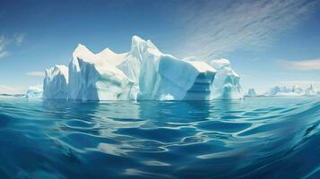 AI generated antarctica tabular icebergs landscape photo