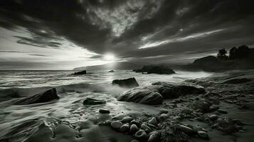 ai generado olas cáscara playa paisaje foto