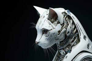 AI generated Artificial intelligence robot cat. Futuristic concept photo