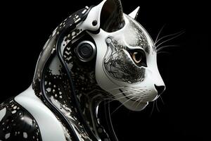 AI generated Artificial intelligence robot cat. Futuristic concept photo
