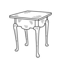 Sketch of a dressing table. Desk, dinner table, dressing table, desktop, kitchen table. Piece of furniture vector