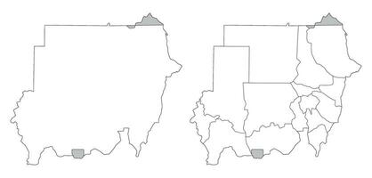 Sudan map. Map of Sudan in white color vector