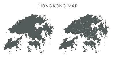 Hong Kong set in grey color vector