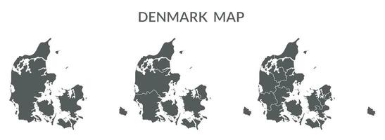 Denmark set in grey color vector